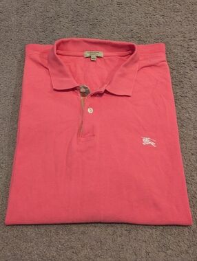 Burberry London Classic Pink Polo Embroidered Motif Men's 2XL